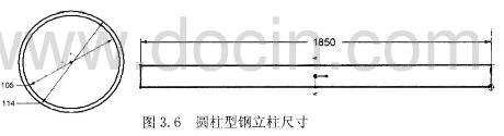 圖3.6圓柱型鋼立林尺寸