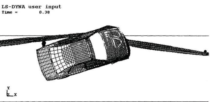 圖4. 10轎車越出護(hù)欄的情況